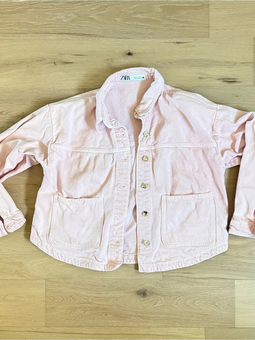 Zara pink denim jacket size M